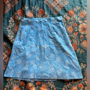 Vintage Wrap Around Skirt With Ocean Theme (P-1)